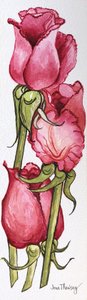 3本の赤い薔薇 作： Joan Thewsey