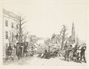 火薬災害後のライデンの廃墟、1807年