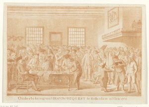 1785 年、ロッテルダムでの Brandewijn Request の署名 