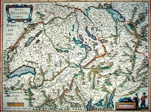 スイスの新しい地図 作： Joannes Jansson