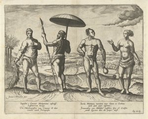 カナノール出身の 2 人の男性とマラバル出身のカップル 作： Joannes van Doetechum (I)
