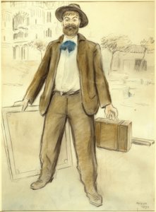 ジョアキム・ミルの肖像とサグラダ・ファミリア 作： Joaquim Mir i Trinxet