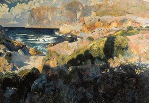 サン・ビセンクの入り江。絵画：Joaquim MIR I TRINXET 作： Joaquin Mir Trinxet
