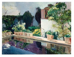 パレスオブポンド、セビリアのロイヤルガーデン 作： Joaquín Sorolla