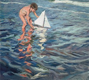 小さな帆船 作： JoaquínSorolla