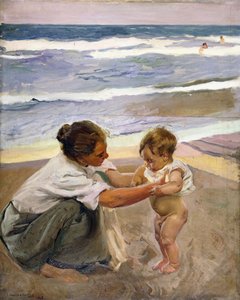 海辺で、1908 作： Joaquín Sorolla