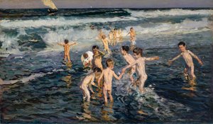 子供たちの入浴、1899 年。 作： Joaquin Sorolla y Bastida