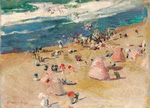 ビアリッツのビーチ、1906 作： Joaquín Sorolla