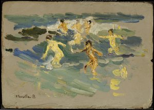 バレンシアのビーチ、1904年頃 作： Joaquín Sorolla