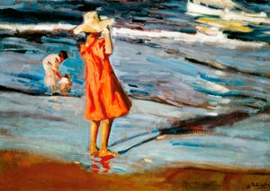 ""海辺の子供たち」ホアキン・ソロラ（1863-1923）の絵画。1900