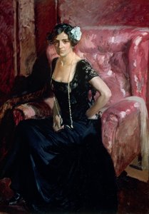 イブニングドレスのClotilde 作： Joaquín Sorolla