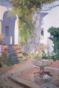 庭の洞窟、アルカサル デ セビリア 作： Joaquin Sorolla y Bastida