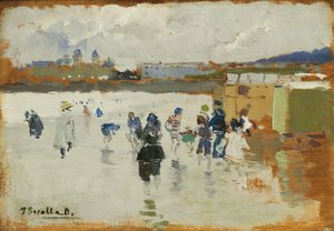ラコンチャビーチ、サンセバスチャン、1906 作： Joaquín Sorolla