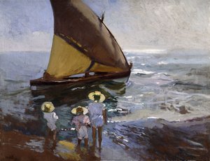 ビーチ、バレンシア;浜辺、バレンシア、1907 作： Joaquín Sorolla