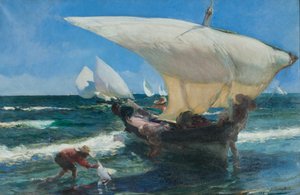 バレンシアの海岸で 作： Joaquin Sorolla y Bastida