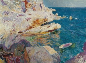 ハベアの岩 - Sorolla y Bastida、Joaquin (1863-1923) - 1905 - キャンバスに油彩 - 62.5x84.7 - Museo Carmen Thyssen、マラガ 作： Joaquin Sorolla y Bastida