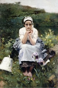 ミルクメイド、1890年頃 作： Joaquín Sorolla