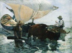 釣りからの帰還、1893 作： Joaquín Sorolla