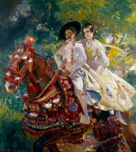 ホアキン・ソロラ（1863-1923）の「絵画フェリアの帰還」（ec.esp.）20世紀。マドリード、ソローリャ美術館 作： Joaquín Sorolla