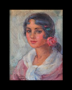 女性の肖像 作： Joaquín Sorolla