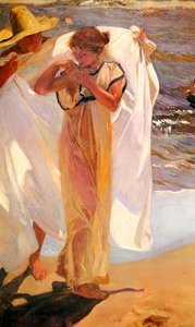 入浴後、1908年。 作： Joaquín Sorolla