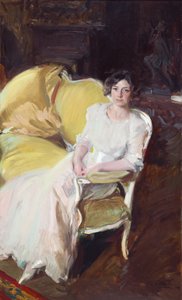 ソファーに座るクロチルド、1910年。 作： Joaquín Sorolla