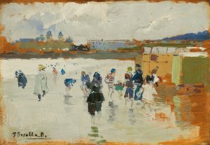 デアストランドフォンラコンチャ、サンセバスティアン。 1906 作： Joaquín Sorolla
