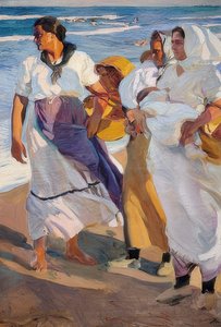 バレンシアの漁師の女性。 1915 作： Joaquín Sorolla