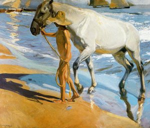 馬風呂 作： Joaquín Sorolla