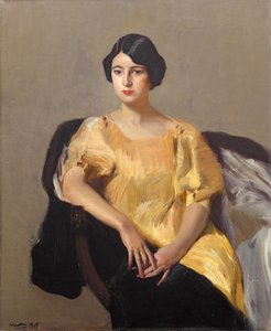 黄色いローブのエレナ、1909年。 作： Joaquín Sorolla