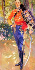ハッサーの制服を着たアルフォンソ13世王の肖像、1907年。 作： Joaquín Sorolla
