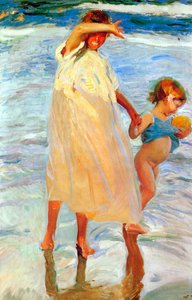 2人の姉妹、1909年。 作： Joaquín Sorolla