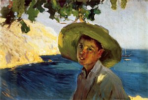 ソンブレロを持った少年 19世紀後半～20世紀前半 油彩・キャンバス 作： Joaquín Sorolla