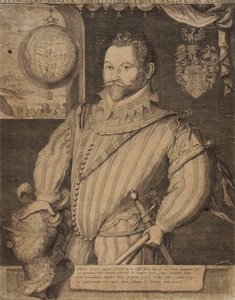 サーフランシスドレイクの肖像 作： Jodocus Hondius