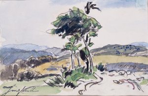 無題（紙に水彩、木炭） 作： Johan Barthold Jongkind