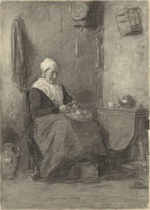 インテリアの農家の妻 作： Johan Antonie de Jonge