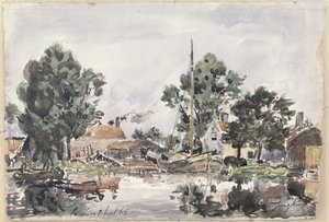 ハーグの運河、1868 作： Johan Barthold Jongkind