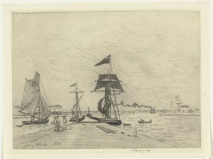 オンフルールの桟橋 作： Johan Barthold Jongkind