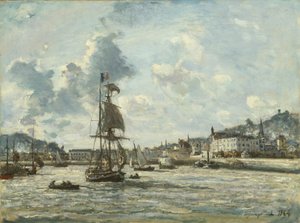 オンフルール港への入り口、1863-64 作： Johan Barthold Jongkind