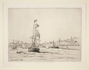オンフルール港への入り口 作： Johan Barthold Jongkind