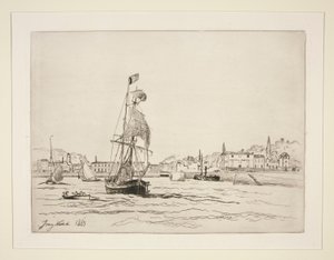 オンフルール港への入り口 作： Johan Barthold Jongkind
