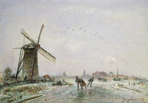 オランダのアイススケーター、1872 作： Johan Barthold Jongkind