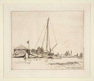 La Barque amarr?e (係留船) 作： Johan Barthold Jongkind