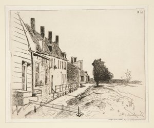 運河沿いの家々 作： Johan Barthold Jongkind