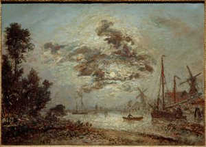 ドルドレヒトの月光 作： Johan Barthold Jongkind
