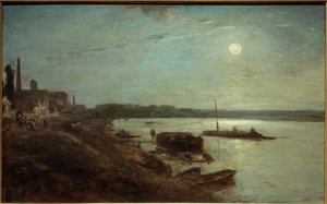 セーヌ川の月明かり 作： Johan Barthold Jongkind