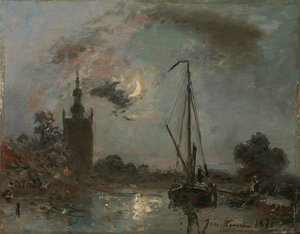 月明かりの下での降伏 作： Johan Barthold Jongkind