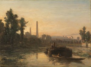 フランスのリバービュー、おそらくポントワーズの近く 作： Johan Barthold Jongkind