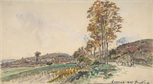 La Côte-Saint-André付近の道路、1885年。 作： Johan Barthold Jongkind