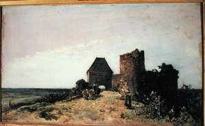 シャトードロズモン（ニエーブル）の遺跡1861 作： Johan Barthold Jongkind